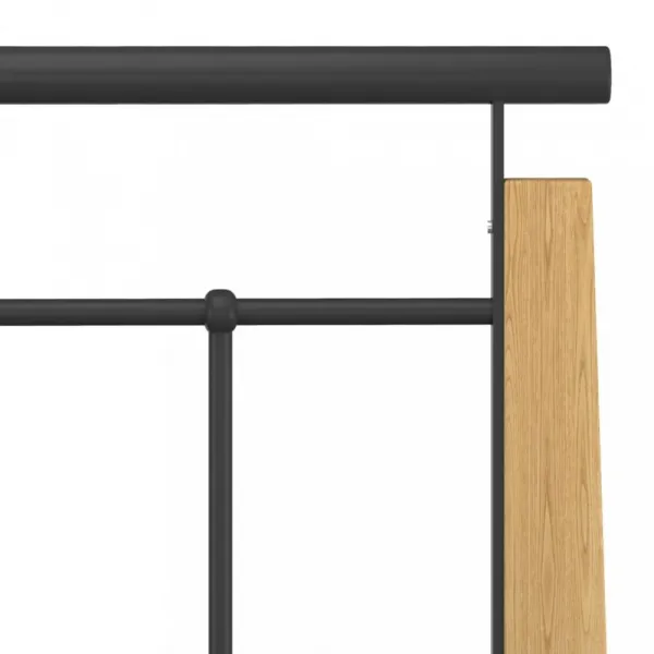 Posteľ kov / masívny dub Dekorhome 100 x 200 cm
