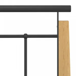 Posteľ kov / masívny dub Dekorhome 100 x 200 cm