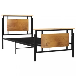 Posteľ kov / masívny dub / MDF Dekorhome 100 x 200 cm
