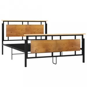 Posteľ kov / masívny dub / MDF Dekorhome 100 x 200 cm