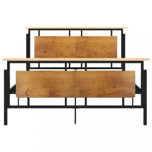 Posteľ kov / masívny dub / MDF Dekorhome 100 x 200 cm