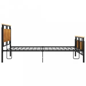Posteľ kov / masívny dub / MDF Dekorhome 100 x 200 cm