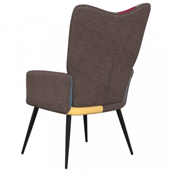 Relaxačné kreslo patchwork látka Dekorhome Kov