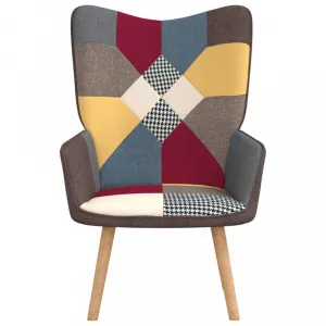 Relaxačné kreslo patchwork látka Dekorhome Kov