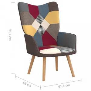 Relaxačné kreslo patchwork látka Dekorhome Kov