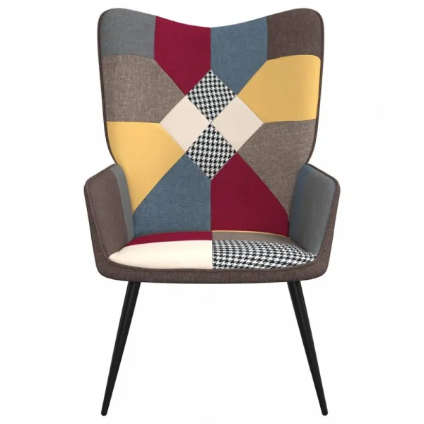 Relaxačné kreslo patchwork látka Dekorhome Kov