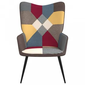Relaxačné kreslo patchwork látka Dekorhome Kov