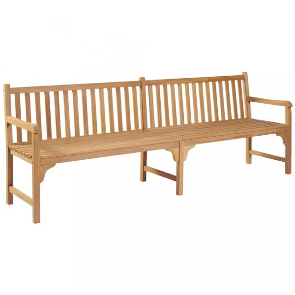 Záhradná lavica masívny teak Dekorhome 228 cm