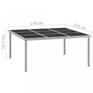 Záhradný jedálenský stôl kov / sklo Dekorhome