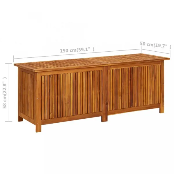 Záhradný úložný box akácie Dekorhome 150 cm