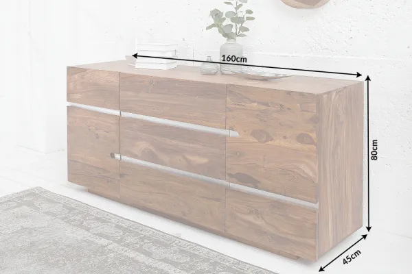 LuxD Dizajnová komoda Zion 160 cm hnedá - mango
