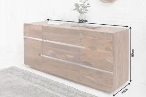 LuxD Dizajnová komoda Zion 160 cm hnedá - mango