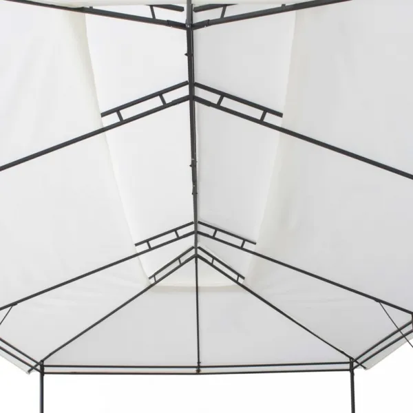 Záhradný altánok so závesmi 3x6 m biela Dekorhome