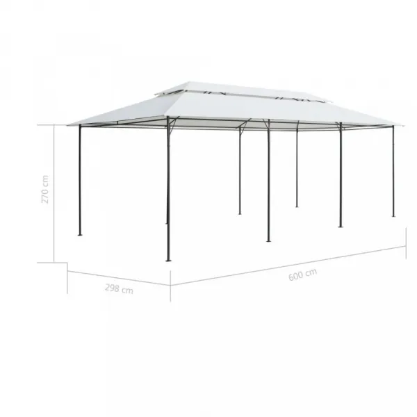 Záhradný altánok so závesmi 3x6 m biela Dekorhome