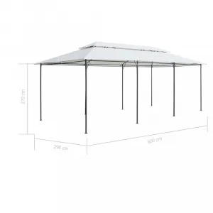 Záhradný altánok so závesmi 3x6 m biela Dekorhome