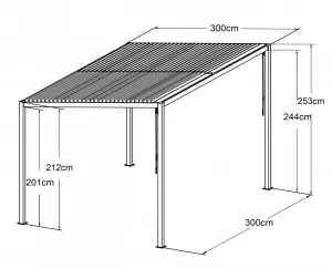 Bioklimatická pergola 3x3 m BIOCLIMATIC 33 Lanitplast
