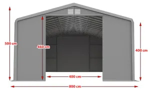 Skladová hala XXL 8x12m sivá - nehorľavá