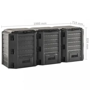 Záhradný kompostér čierny Dekorhome 800 l
