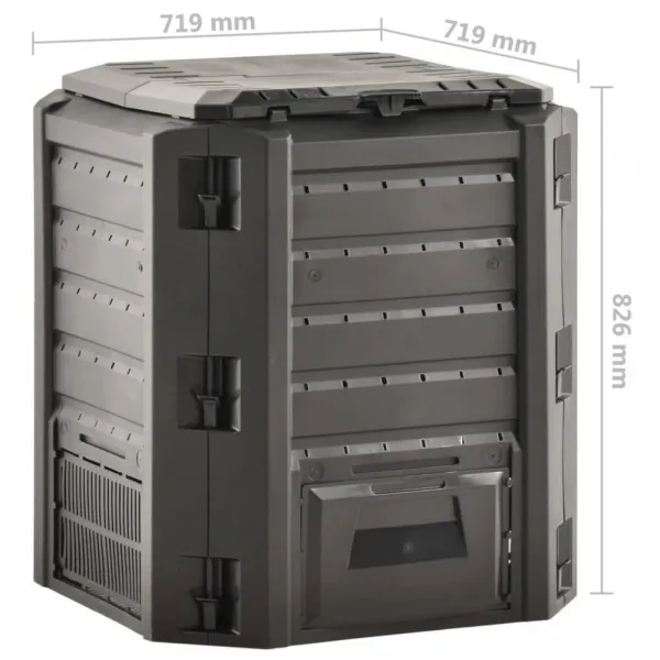 Záhradný kompostér čierny Dekorhome 800 l