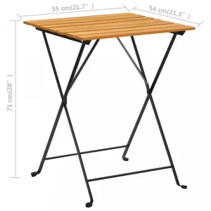 Skladací stolík akácie / čierna Dekorhome