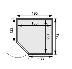 Interiérová fínska sauna 195x195 cm Lanitplast