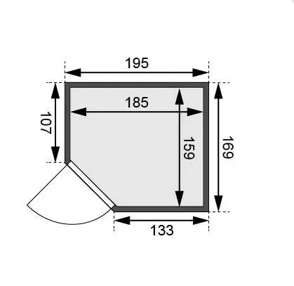 Interiérová fínska sauna 195 x 169 cm Lanitplast