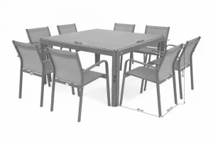 Záhradný jedálenský set 8+1 GH5441 antracit