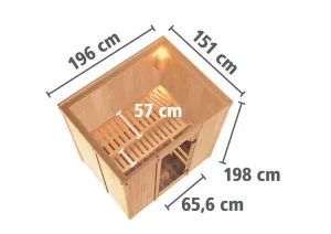 Interiérová fínska sauna 195x151 cm Lanitplast