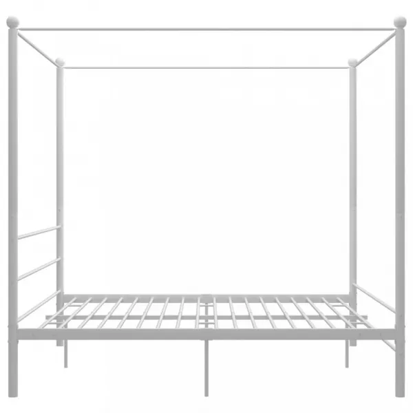 Posteľ s nebesami biely kov Dekorhome 200 x 200 cm