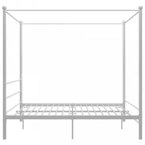 Posteľ s nebesami biely kov Dekorhome 200 x 200 cm