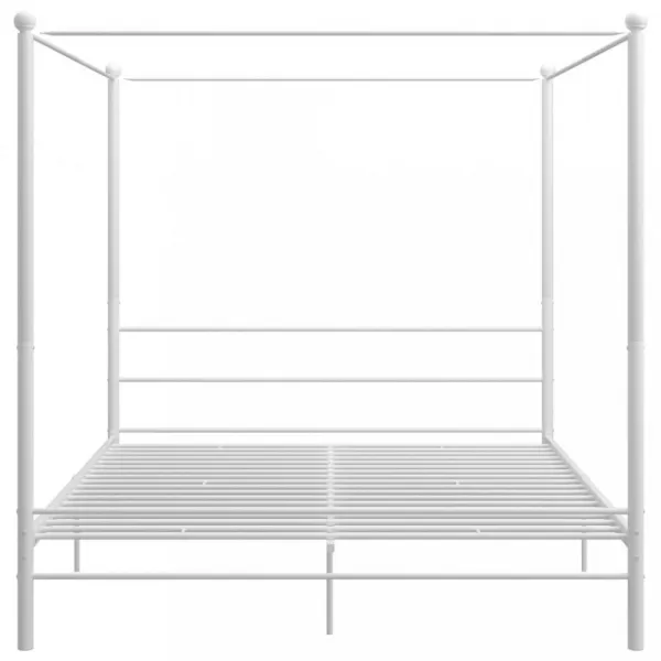 Posteľ s nebesami biely kov Dekorhome 200 x 200 cm