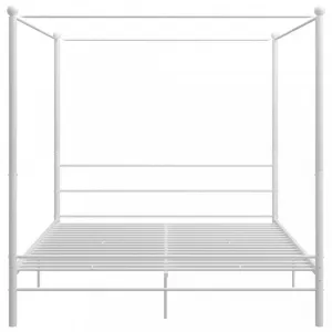 Posteľ s nebesami biely kov Dekorhome 200 x 200 cm
