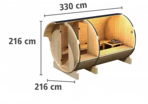 Vonkajšia fínska sudové sauna 216 x 330 cm Dekorhome