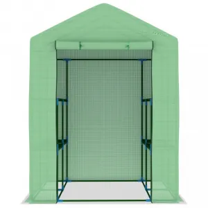 Fóliovník s policami 143 x 143 x 195 cm oceľ / PE Dekorhome
