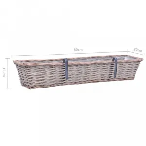Truhlík na balkón prútený 80 cm 2 ks Dekorhome
