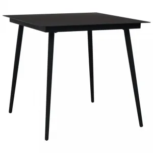 Záhradný jedálenský set 4+1 bavlnené povrázky / oceľ čierna Dekorhome