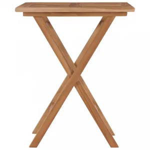 vidaXL SkladacĂ­ zĂˇhradnĂ˝ stĂ´l 60x60x75 cm teakovĂ˝ masĂ­v