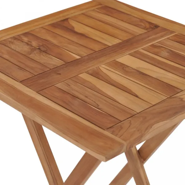 vidaXL SkladacĂ­ zĂˇhradnĂ˝ stĂ´l 60x60x75 cm teakovĂ˝ masĂ­v