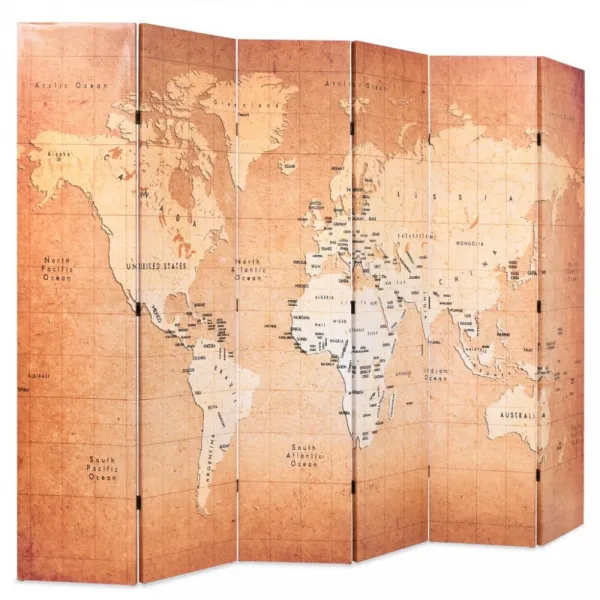 Paraván mapa sveta Dekorhome 4