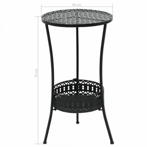 vidaXL Bistro stolík, čierny 40x70 cm, kov