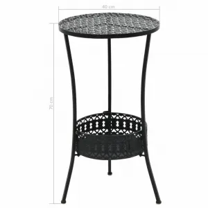 vidaXL Bistro stolík, čierny 40x70 cm, kov