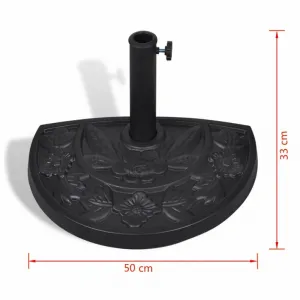 Stojan pre polkruhové slnečníky čierny Dekorhome