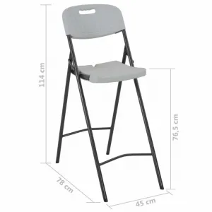 Skladacie barové stoličky 2 ks biela / čierna