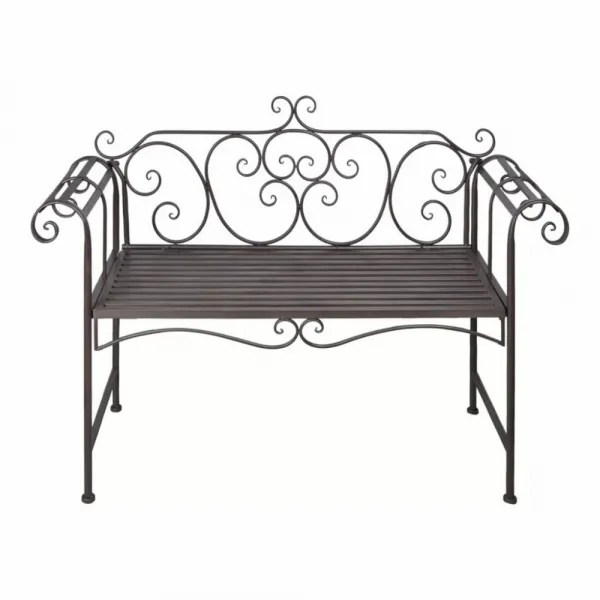 vidaXL Záhradná lavička 132 cm, oceľ, starožitná, hnedá