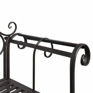 vidaXL Záhradná lavička 132 cm, oceľ, starožitná, hnedá