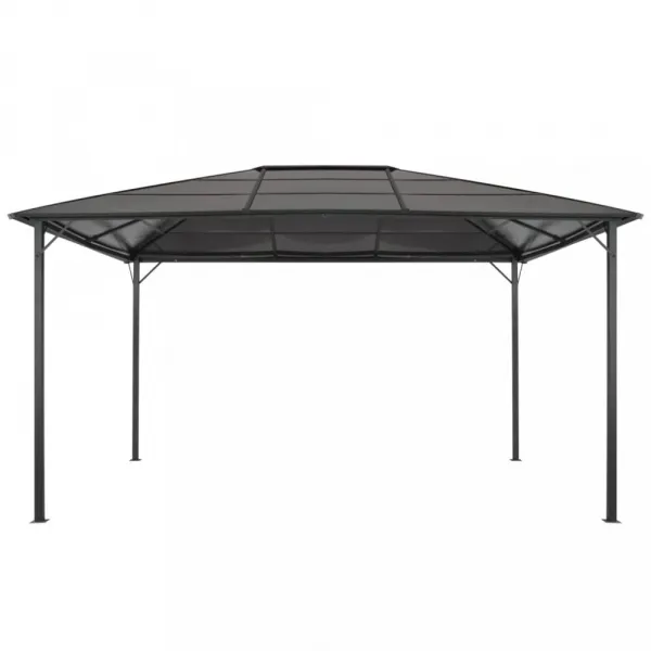 vidaXL Altánok so strechou, hliník 4x3x2,6 m, čierny