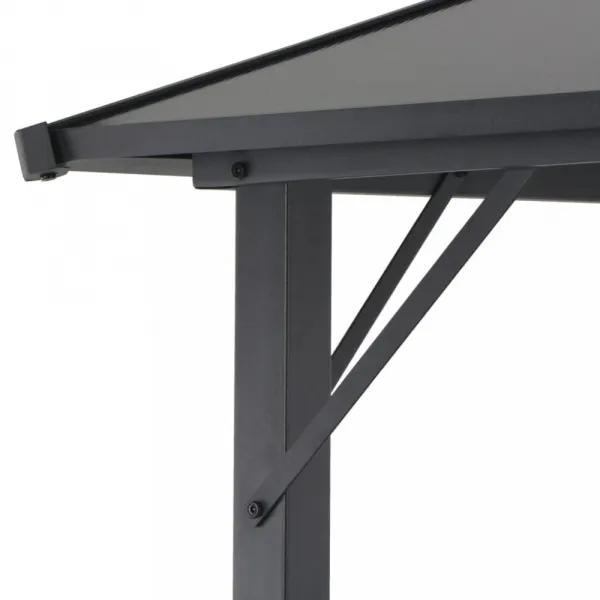 vidaXL Altánok so strechou, hliník 4x3x2,6 m, čierny