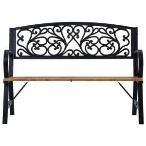 Záhradná lavička 120 cm prírodná / čierna