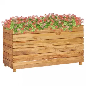 Záhradný kvetináč teakové drevo Dekorhome 100x40x55 cm