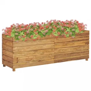 Záhradný kvetináč teakové drevo Dekorhome 100x40x55 cm